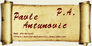 Pavle Antunović vizit kartica